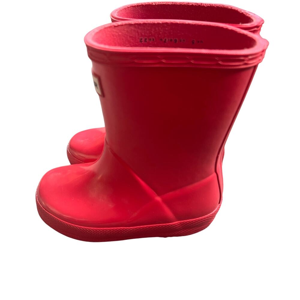 Hunter Girls Pink Toddler Rainboots 7G/6B - Picture 5 of 9